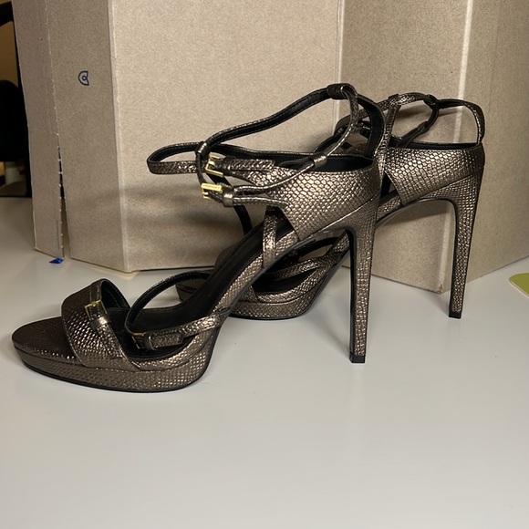 Calvin Klein Silver Gray Stiletto High Heels Strappy - Picture 3 of 9